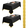 Teruntrue 2 Pack Black Tablecloths 153x260cm Polyester Rectangle Table Cloth