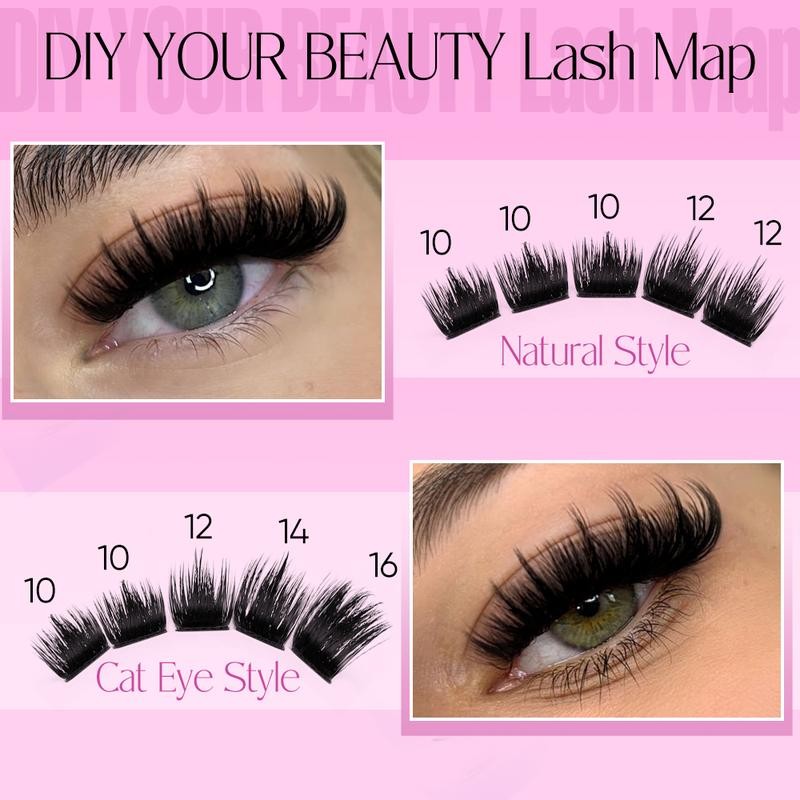 zanlufly Lash Clusters KIt D Curly Lash Extension Kit Volume