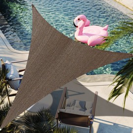 SHADESPEARE 16' x 16' x 16' Brown Triangle Sun Shade Sail SSPRT24 Canopy Durable Fabric UV Block Awning, We Make Custom Orders