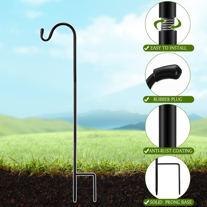 Yetene 12 Pcs 24 Inch Shepherds Hook for Outdoor Adjustable