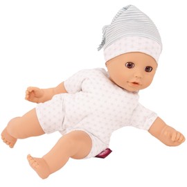 Götz 2516072 Cosy Aquini Baby Be A Doctor Bath Doll - Doll without Hair and Brown Sleeping Eyes - 33 cm Girl Baby Doll in 48-Piece Set