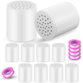8 Pack 20 Stage Shower Filter Replacement Cartridge, Shower Head Filter Refill for Hard Water to Remove Chlorine Fluoride Heavy Metal, High Output Bath Filter Cartridges for Skin Hair Healthy