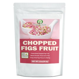 Freeze Dried Figs Chopped - 2.0 oz(56.0g), 3~5mm, All-Natural Dried Figs Fruit Flakes for Tea, Snacking, Baking, Smoothies, Garnishing, and Desserts, No Additives, No GMO (0.1-0.2 in Granules (2.0 oz))