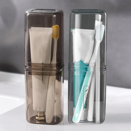2Pcs Toothbrush Cup Toothbrush Travel Case, Travel Toothbrush Holder Case with Cover Portable Multifunctional Toothbrush Cover, Suitable for Travel Business Camping Bathroom School or Daily Uses