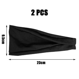 2 x women's sports headband, sports hair band, sweatband forehead women, headbands women, headband thin, hair band sports, sports headbands for women, yoga fitness (black)