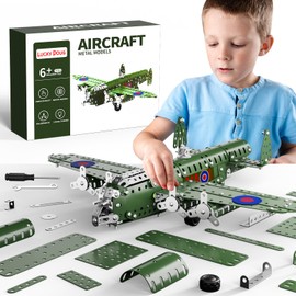 Lucky Doug STEM Building Projects Model Airplane Set - 389 Pieces STEM Project Building Toys for Kids Ages 8-12, Assembly Science Kit Educational Army Toys Gift for Kids Boys 8 9 10 11 12-16 Years Old