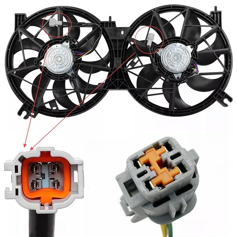 Micarun 2 Pcs Radiator Cooling Fan Wiring Harness Side Connector