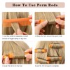 Riseety Cold Wave Perm Rods For Long Hair,40PCS Orange Plastic