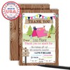 Camping Themed Thank You Notes for Girls, Ten 4" x