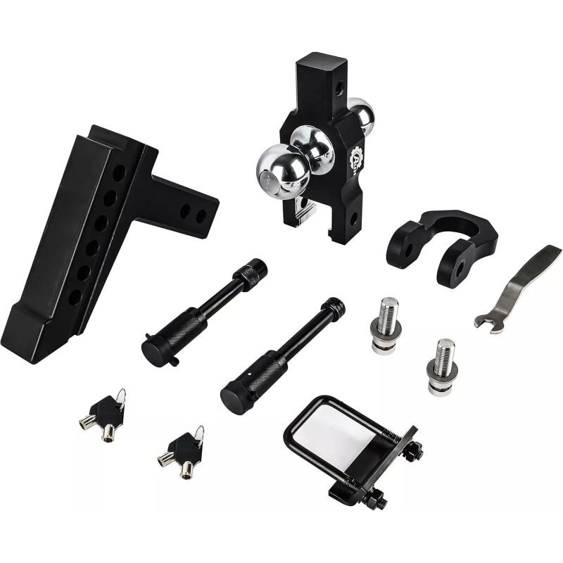 AUH Adjustable Trailer Hitch 8" Drop 2" Receiver Alloy Steel