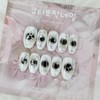 Black Hole Cheek Handmade Nail Tips - Oval XL /