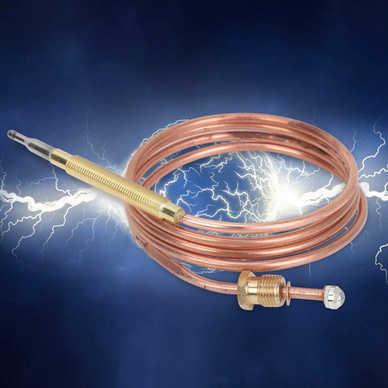 900mm Replacement Thermocouple,Universal Thermocouple,BBQ Grill Fireplace Heating Thermocouple,with 5pcs Fit