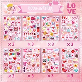 465PCS Valentine Stickers - Valentines Stickers for Kids Love Stickers Kawaii Heart Stickers Valentine's Day Theme Stickers Party Favors Gifts Decorations Supplies