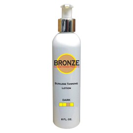 BRONZE - Sunless Self Tanning Lotion - DARK - 8 oz + INCLUDES: Applicator Mitt, Application Gloves and Best Fake Tanner Lotion Mousse Spray Sample – Gorgeous, Natural Looking Tan Lasts 7 Days
