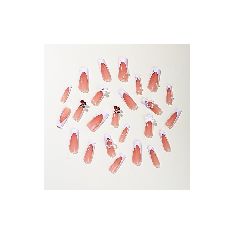 Handmade Nail Tip, Ribbon, 3D Nail Art, False Nail Design,