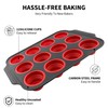 Silicone Muffin Pans for Baking with Metal Reinforced Frame, Nonstick