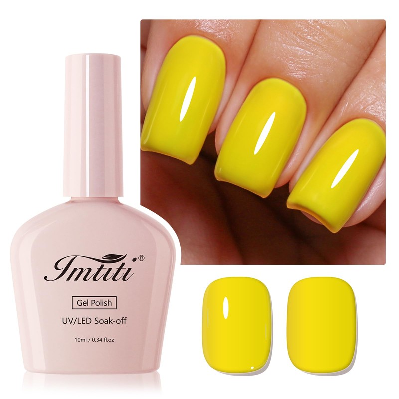 Imtiti Neon Yellow Gel Nail Polish, Canary Yellow Soak Off