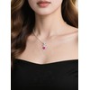 Prismata Rose Ruby Birthstone Necklace 925 Sterling Silver Rose Flower