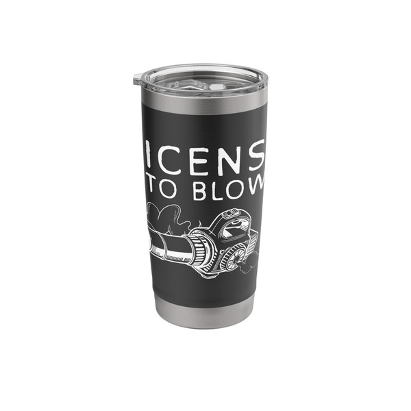 License To Blow Autumn Leaf Blower Stainless Steel Insulated Tumbler