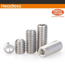 M10 x 20mm 10 Pcs Set Screws, Headless Concave End, Grub Screws with Internal Hex Drive, 304 Stainless Steel, Metric Thread, Includes Allen Wrench, for Bathroom Fixtures, Towel Racks, Light Fixtures