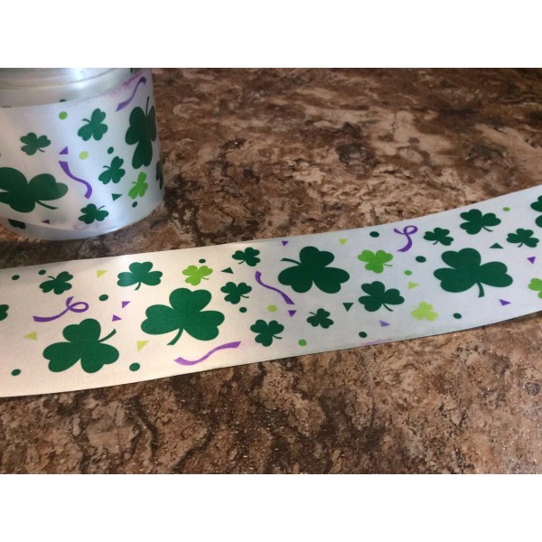 2-1/2” X 6 Yards Shamrock Ribbon - St. Patrick’s Day