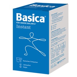 Basica Instant, basisches Trinkpulver, schnell löslich, mit fruchtigem Orangengeschmack, mit Vitamin C und Vitamin B2, vegan, laktosefrei, glutenfrei, ohne Süßstoffe, 300 g