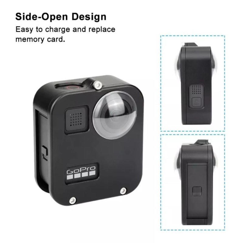Estuchelandia Cascasa Case Aluminio + Cristal Templado Para Gopro Max