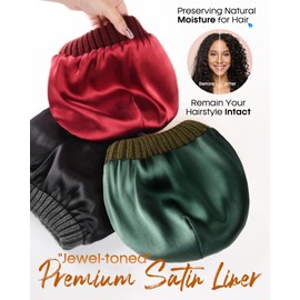 FURTALK Womes Slouchy Winter Beanie Knit Hat Satin Lined 3 Pack Thick Warm Fashionable Skull Cap