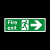 100x Fire Exit Arrow Right Sign 300mm x 100mm -