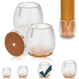 32 Pcs Chair Leg Covers, Chair Leg Protectors, Chair Leg Caps, Chair Floor Protectors for Hardwood to Prevent Floor Scratches and Reduce Noise, Fit 1"-1.14"