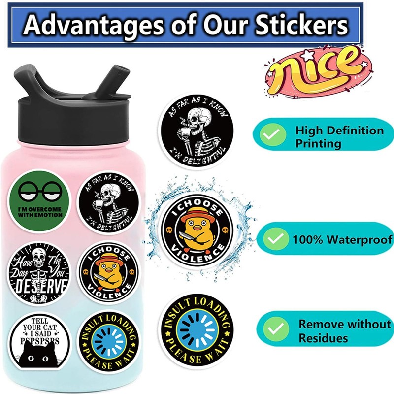 100pcs Funny Stickers for Adults, Prank Meme (Dirty) Hilarious Sticker