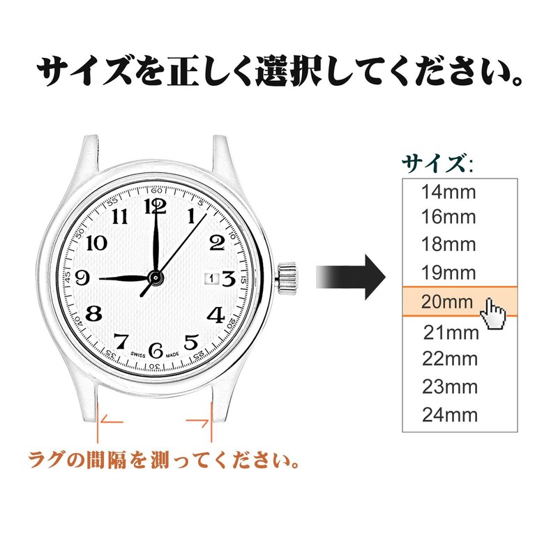 [WOCCI] Genuine Leather Watch Band 18mm 19mm 20mm 21mm 22mm