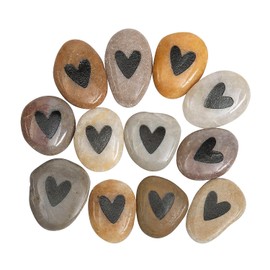 Fun Express Heart Worry Stones - 12 Pieces.