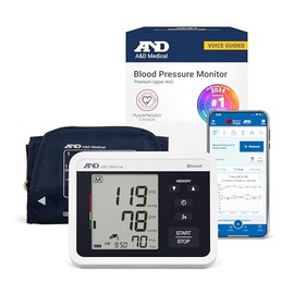 A&D Medical Voice-Guided Blood Pressure Monitor for Home Use with Bluetooth, UA-1040TBLE - Wide Range Cuff (8.6-16.5" / 22-42cm) Ideal for Visually Impaired - 3 Language Selections, Accessible
