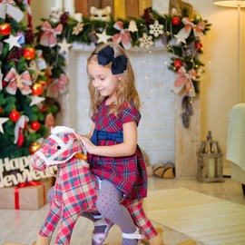 Amybasic Double-Layered Cute Bow Headbands for Girls & Toddlers – Multicolor, Stylish & Comfortable（Navy Blue）