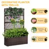 52’’ H Garden Planter Box with Trellis Outdoor for Vine