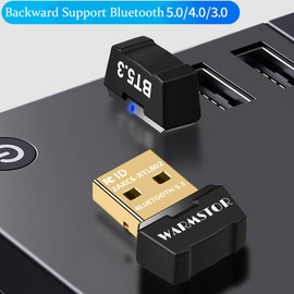 USB Bluetooth 5.3 Adapter for PC, Warmstor 5.3 Bluetooth Dongle Receiver EDR & BLE, Plug and Play for Desktop Laptop Keyboard Mouse Headsets Speakers, Support Windows 11/10/8.1/7