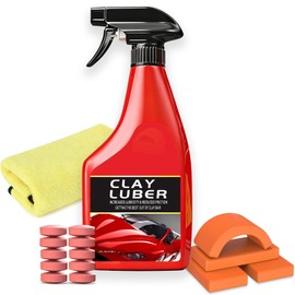 Greedy Tree Heavy Duty Auto Detailing Clay Bar Kit with Clay Luber Synthetic Lubricant - 4 Clay Bars, 10 Pack Lubricant Tablets, Spray Bottle & Microfiber Towel for Car Paint Cleaning