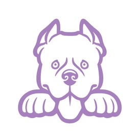 Pitbull Peeking V1 (2 Pack) Vinyl Decal by StickerDad® - Size: 5" - Windows, Walls, Bumpers, Laptop, Lockers, etc. (Lavender)