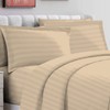 Taupe Satin Striped Bedding Cotton King Size Pillow Cases 2