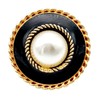 Goldgöre 5 Metal Buttons Black Gold 25 mm with Pearl