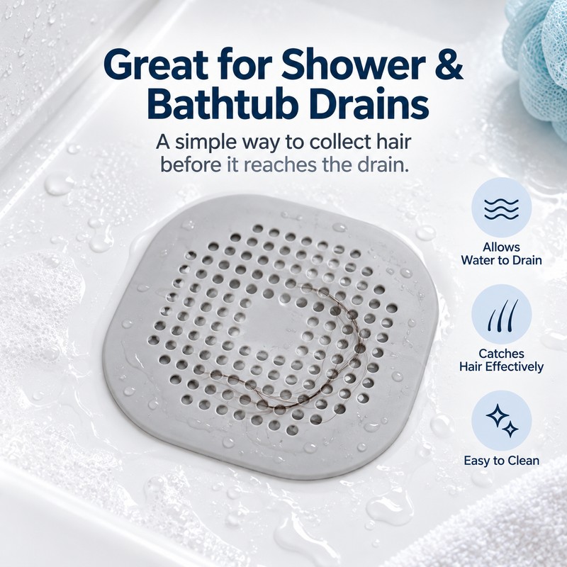 Silicone Drain Hair Catcher for Sink & Shower – Flexible