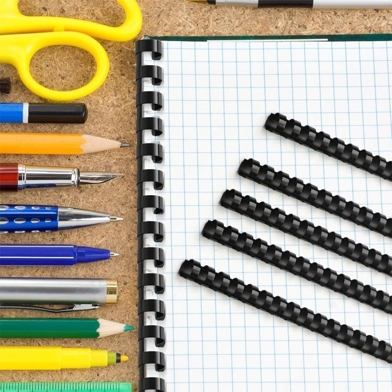 WADY 50 Pack Plastic Binding Comb Spines,16mm 21-Ring Binding Combs