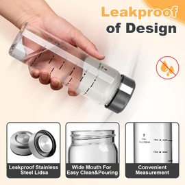 SIEROZUR Glass Juice Bottles With Lids 20oz- 6 Pack Wide Mouth Glass Bottles for Juicing Smoothies, Infused Water, Beverage Storage - BPA Free, Leakproof, Reusable, Borosilicate