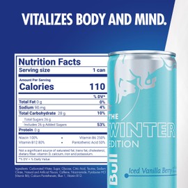 Red Bull Winter Edition Energy Drink, Iced Vanilla Berry, 8.4 fl.oz. can, Case of 24 cans, with 80mg Caffeine, Taurine & B Vitamins