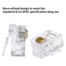 XANHAM RJ11 6P4C Connectors(25 Pieces Pack) Telephone Line Cable Wire Male Plug, AV00203