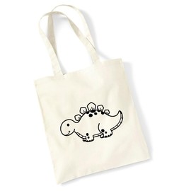 huuraa Jute Bag Stegosaurus Dinosaur 10 Litres, natural