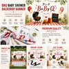 BBQ Baby Shower Backdrop Banner It's a Baby Q Baby