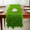 Zeyune 2 Pcs 12'' x 71'' Fake Moss Table Runner