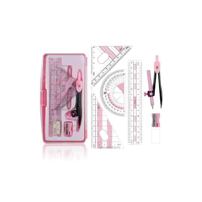 Maths Set | 8Pcs Compass Maths Protractor and Compass Set